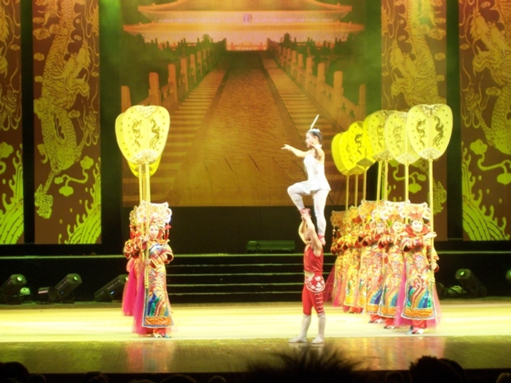 Akrobatik Vorführung in Peking